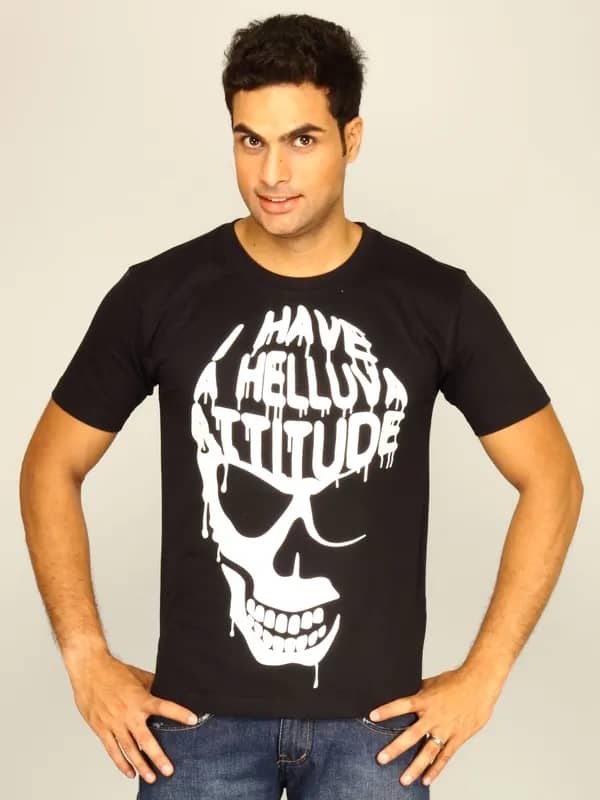 Myntra Mens I Have a Helluva Attitude T-shirt