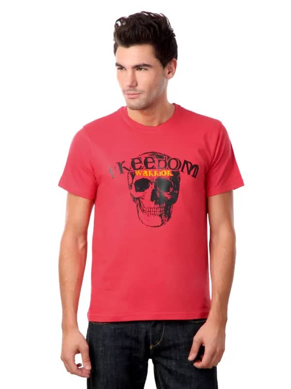 Myntra Men Red Freedom Warior T-shirt