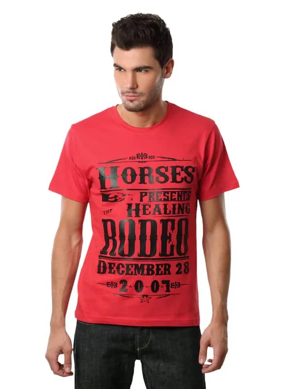 Myntra Men Rodeo Red T-shirt