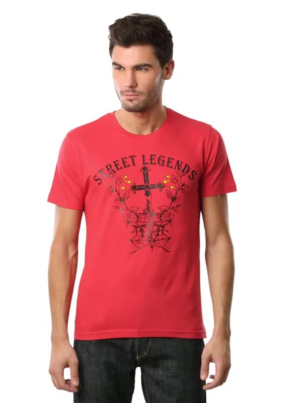 Myntra Men Street Legend Red T-shirt