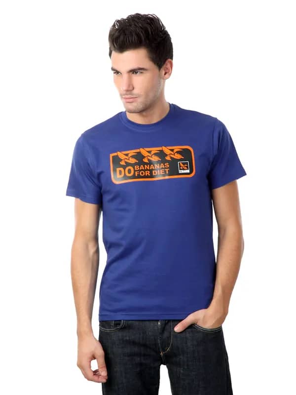 Myntra Men Blue Do Bananas T-shirt