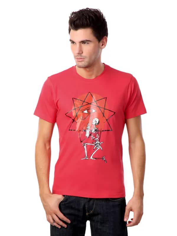 Myntra Men Red Prayer T-shirt