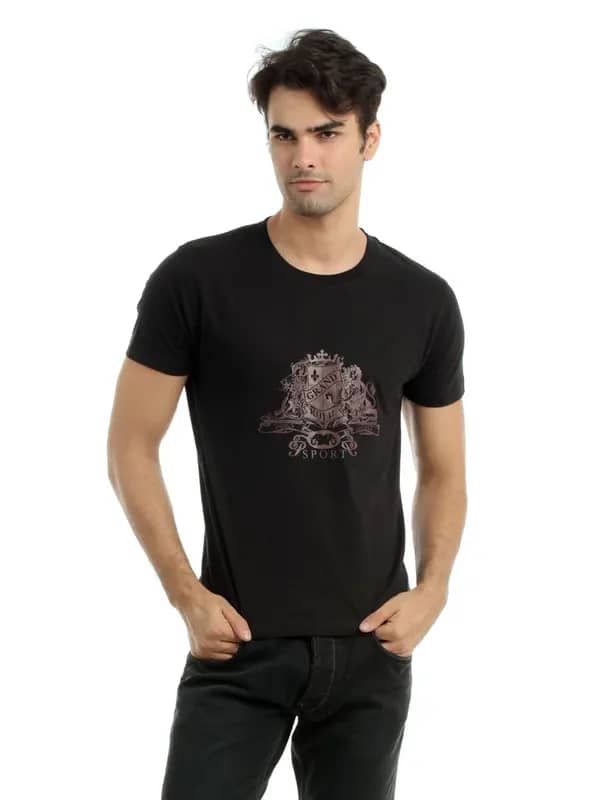 Myntra Men Black Printed T-shirt