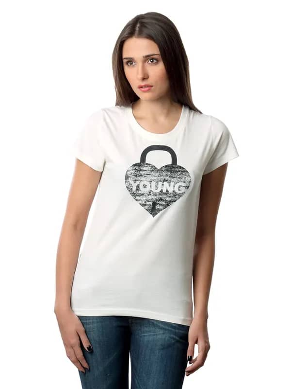 Myntra Women Young White T-shirt