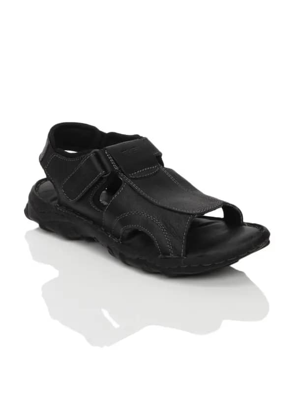 Red Tape Men Black Sandals