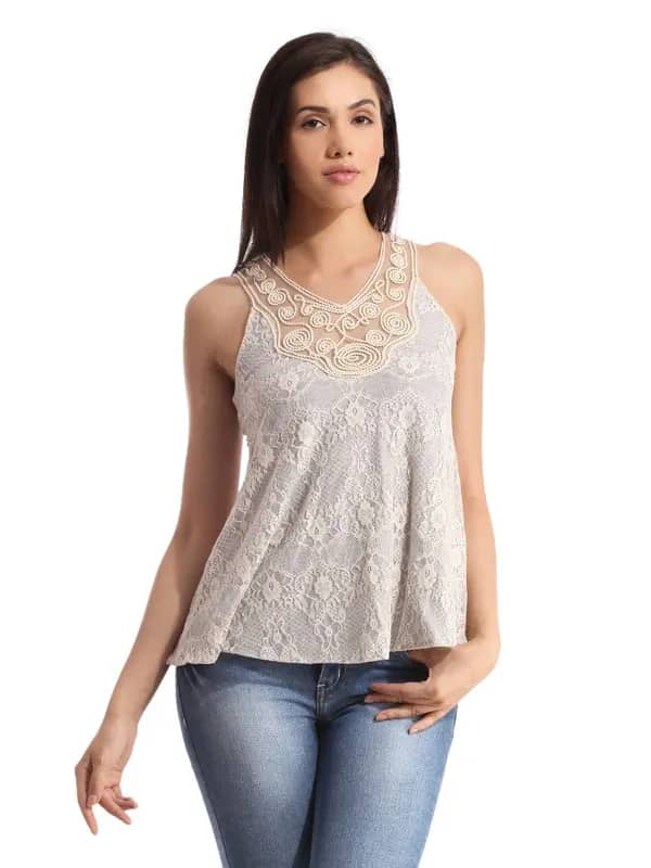 Tonga Women Cream-Coloured Top