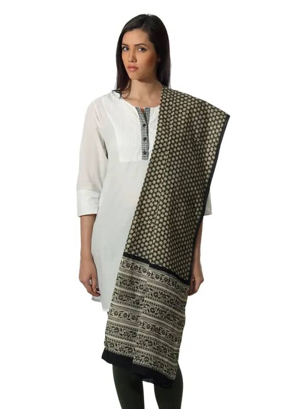Fabindia Printed Olive Dupatta