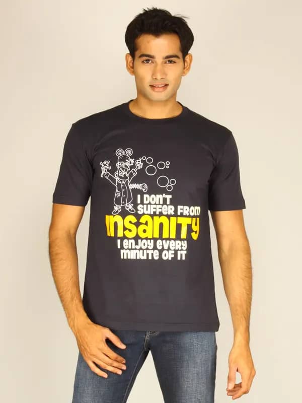 Myntra Men's I Don't Suffer From Navy Blue T-shirt