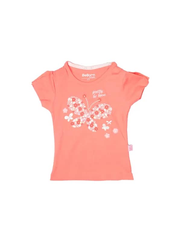 Doodle Girls Printed Peach Top