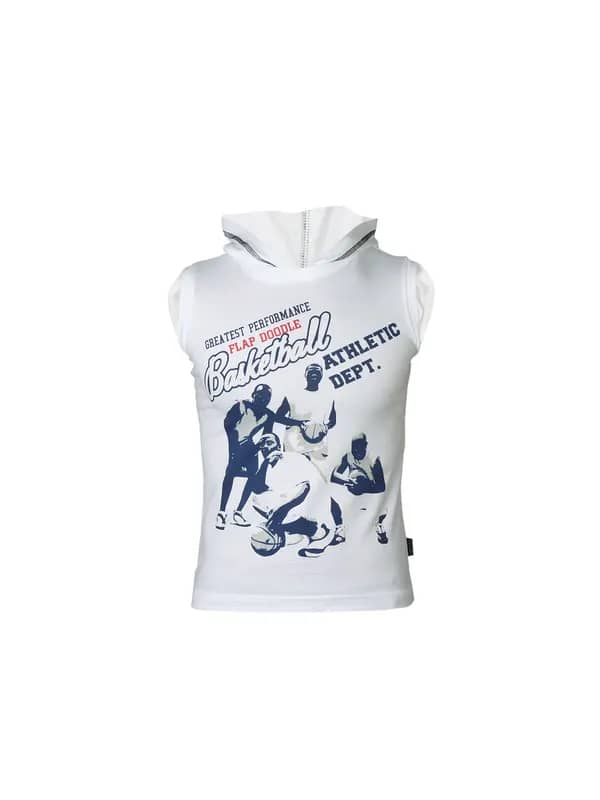 Doodle Boys Printed White T-shirt