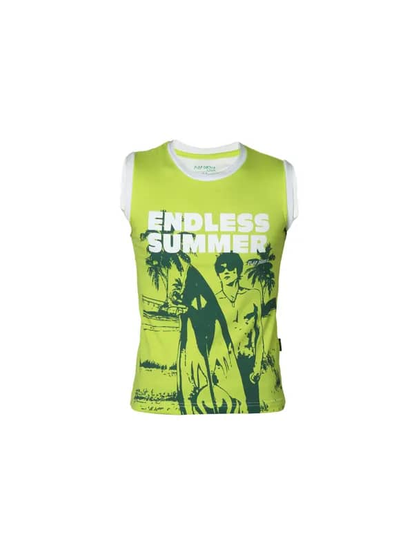 Doodle Boys Printed Green T-shirt
