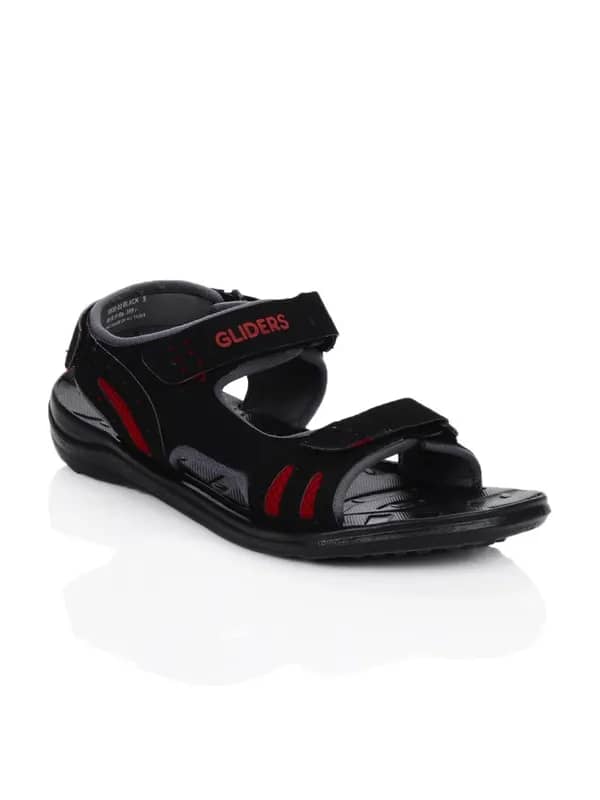 Gliders Men Black Sandals