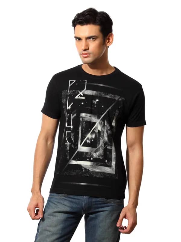 Flying Machine Men Tee Black T-shirt