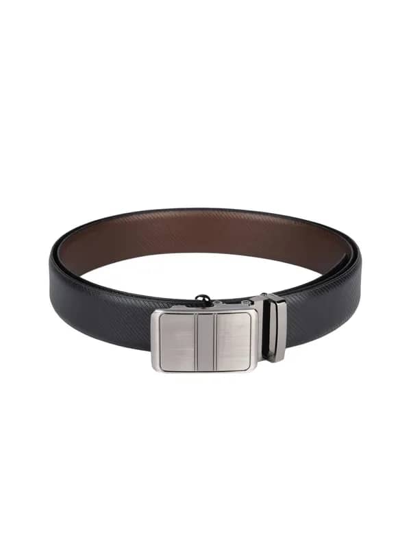 OTLS Men Brown & Black Reversible Leather Belt