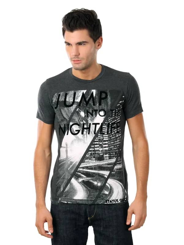 Status Quo Men Grey T-shirt