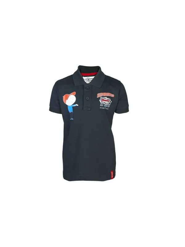 Gini Jony Boys Polo Black T-Shirt