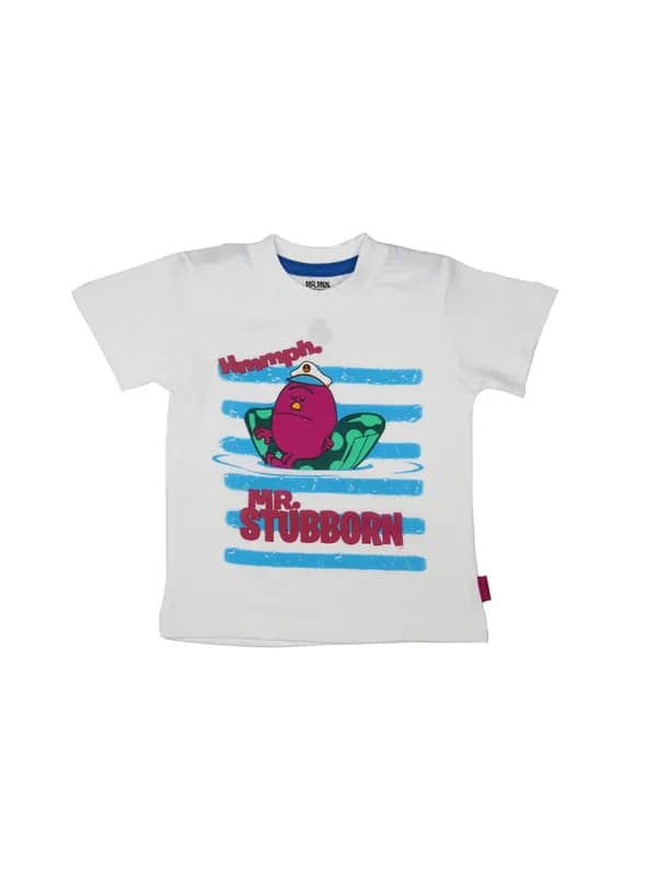 Mr.Men Boys Hmmph White T-shirt