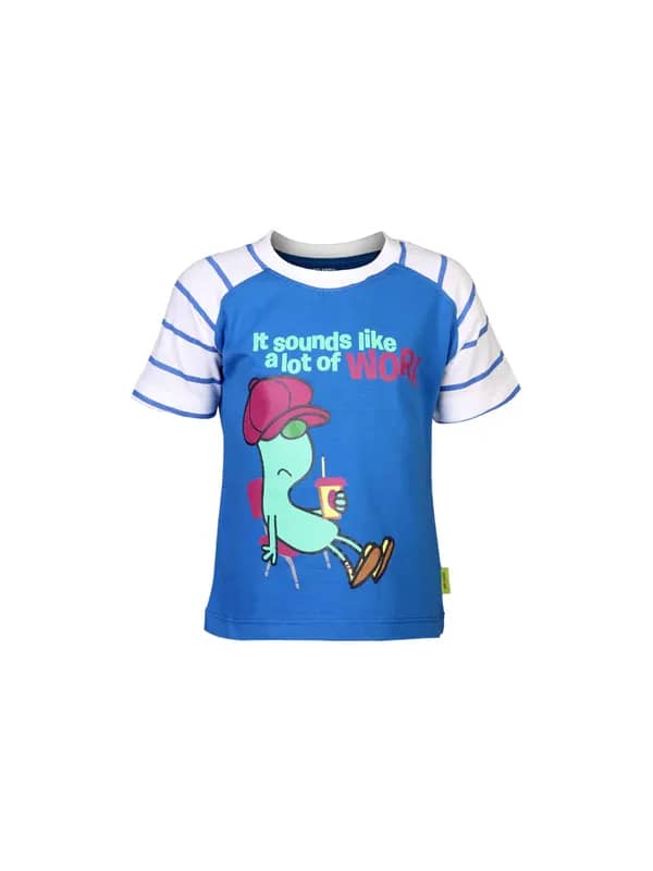 Mr.Men Boys A Lot Of Work Blue T-shirt
