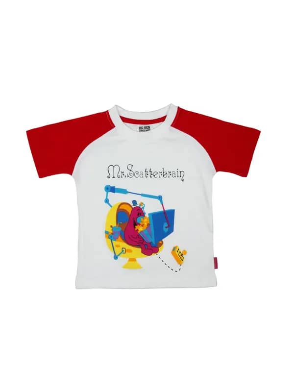Mr.Men Boys Mr. Scatterbrain White T-shirt