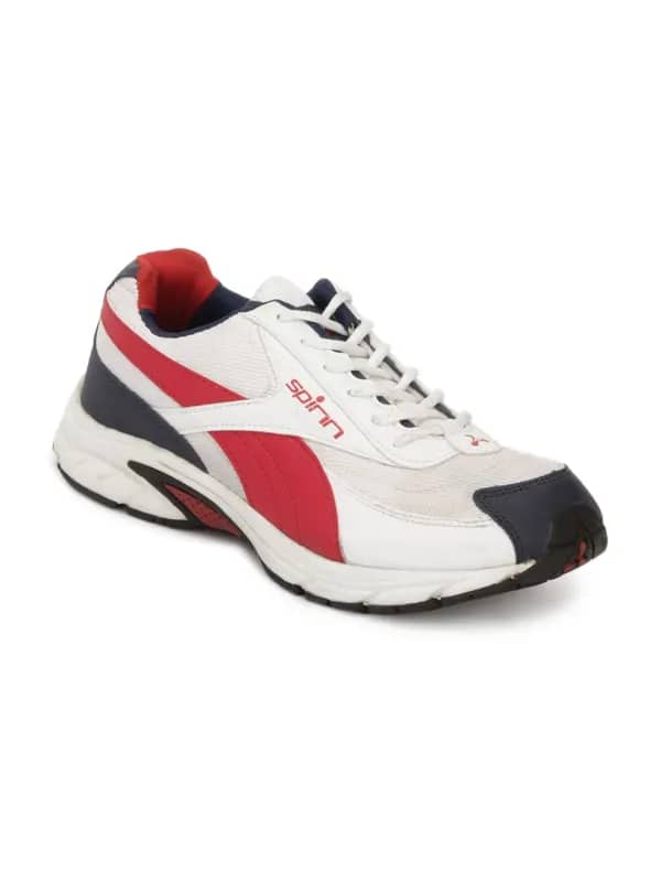 Spinn Men Track Runner White Sports Shoes