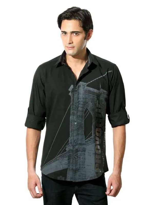 Provogue Men Island Black Shirt