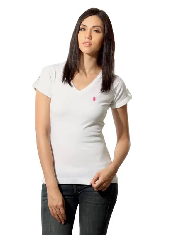 Spykar Women Cult White T-shirt