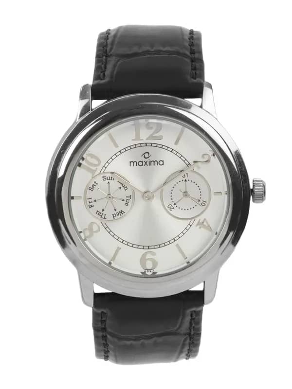 Maxima Men Silver Dial Chronograph Watch