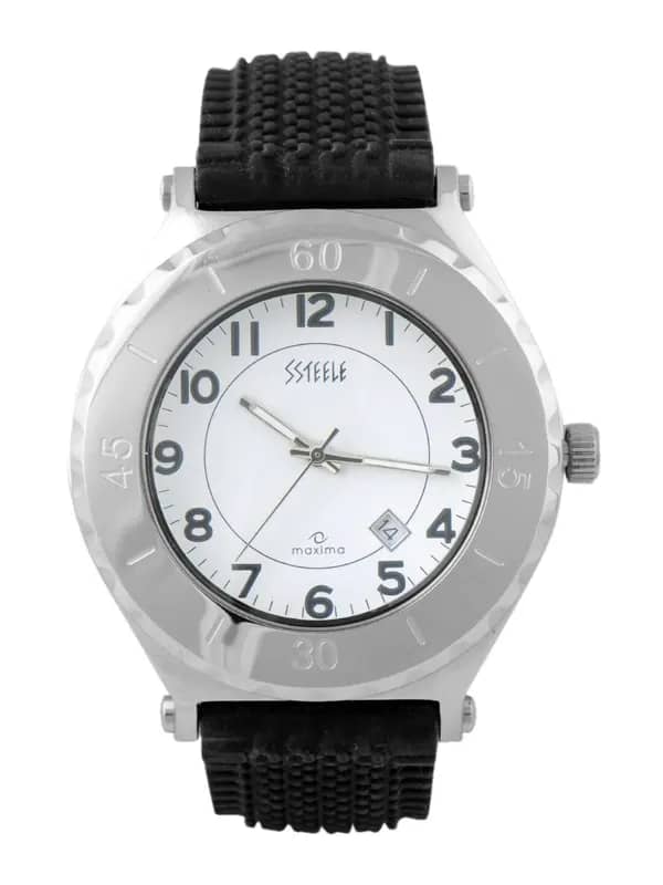 Maxima Men White Dial Ssteele Watch