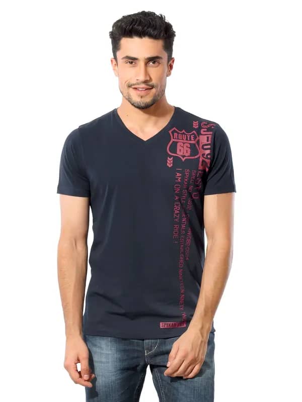 Spykar Men Cult Navy Blue T-shirt
