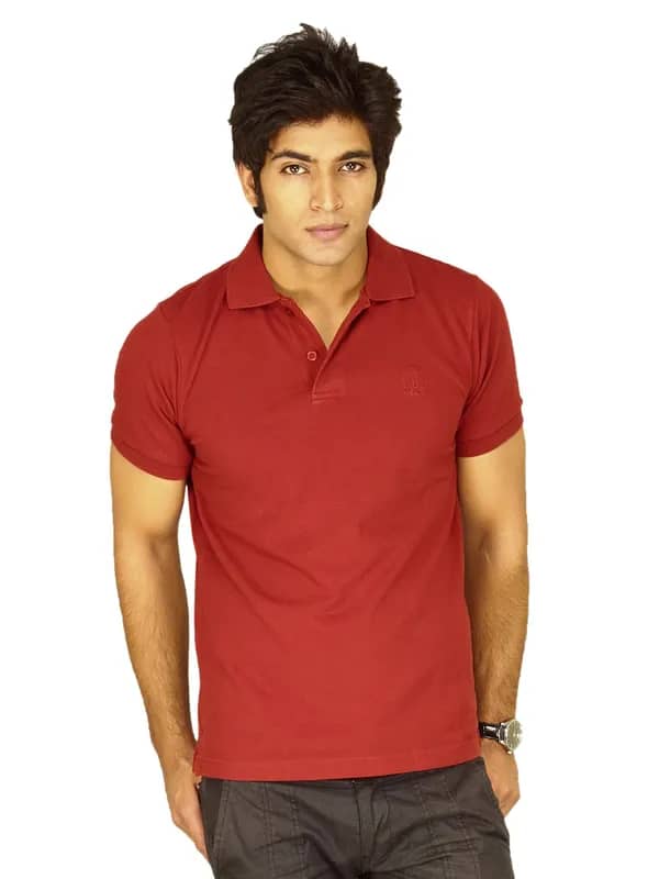 Lee Men's Maroon Polo T-shirt