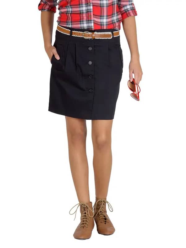 United Colors of Benetton Women Black Skirt