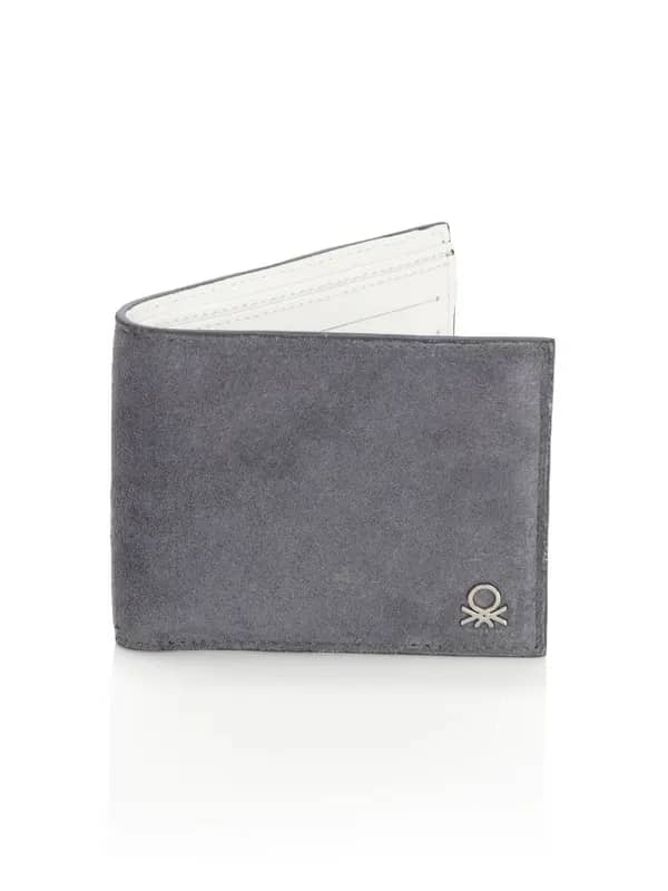 United Colors of Benetton Men Leather Grey Wallet