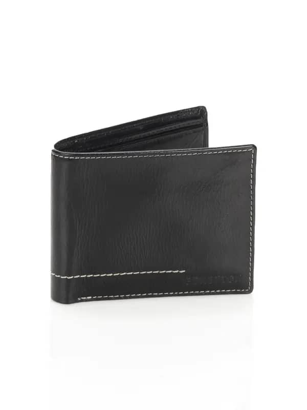 United Colors of Benetton Men Leather Black Wallet