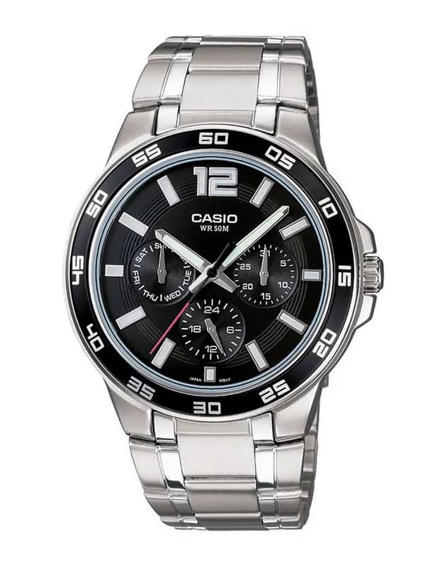 Casio Enticer Men Silver Multi-Dial Analogue Watch MTP-1300D-1AVDF(A483)
