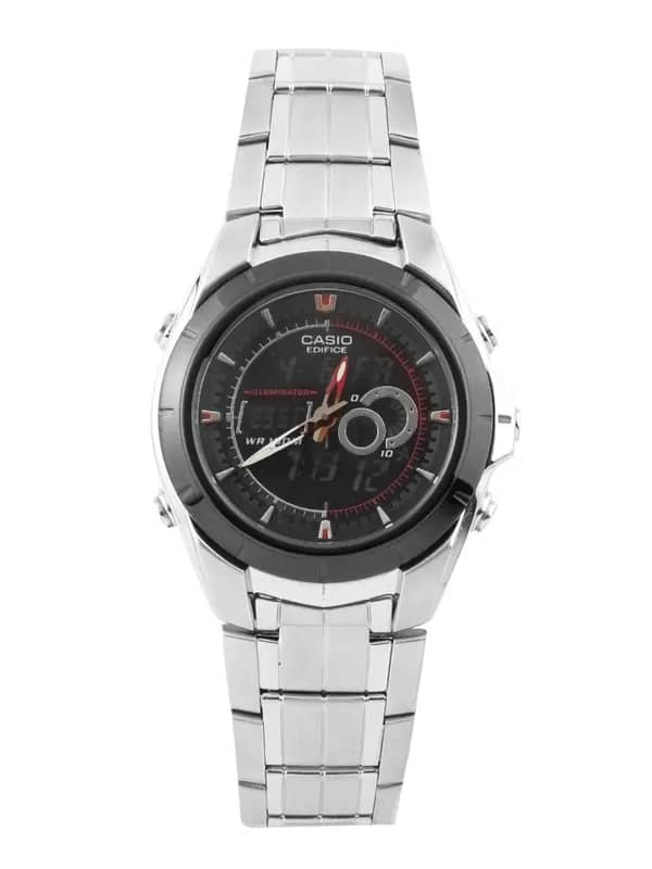 CASIO Edifice Men Silver-Toned Analogue & Digital Watch ED240