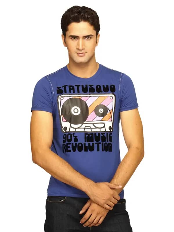 Status Quo Men's Music Revolution Blue T-shirt