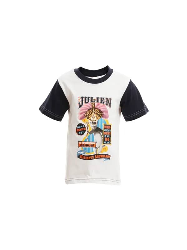 Madagascar3 Boys White Printed T-Shirt