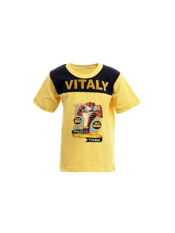 Madagascar3 Boys Yellow Printed T-Shirt
