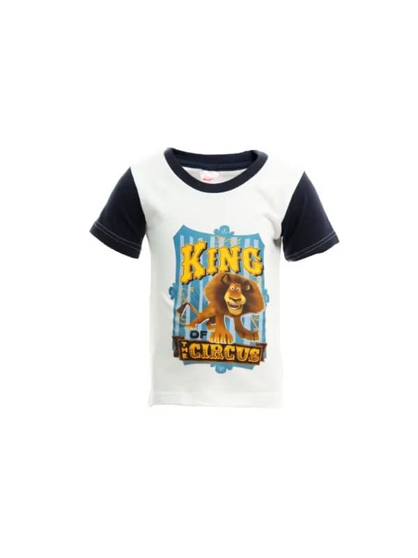 Madagascar3 Boys White Printed T-Shirt