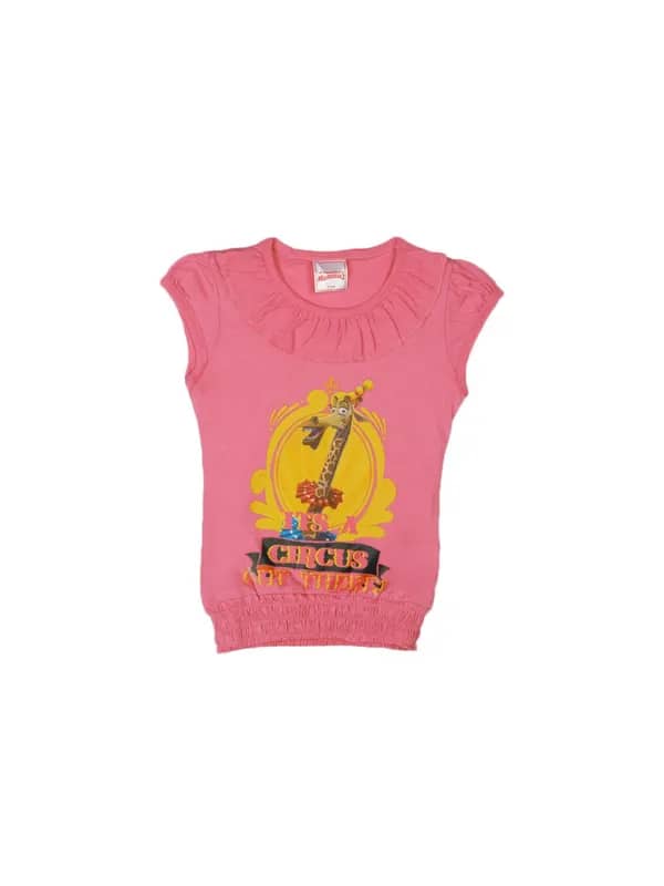 Madagascar3 Girls Pink Printed T-Shirt