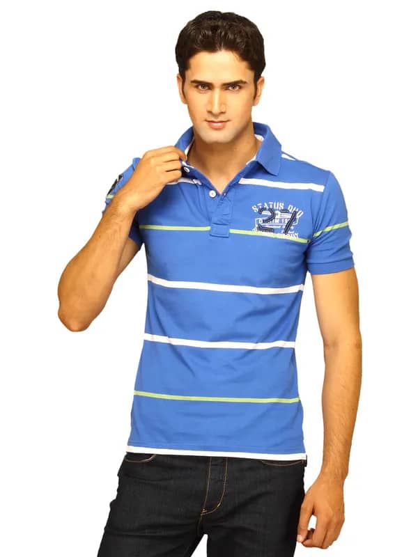 Status Quo Men's Blue Polo T-shirt