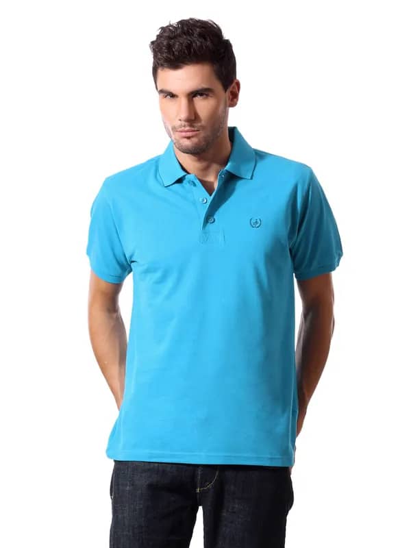 John Players Men Polo Blue T-shirt