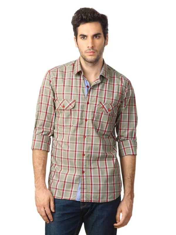 John Players Men Khaki Shirt