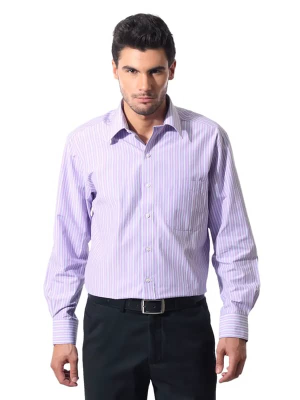 John Players Men Formal Lavender Shirt