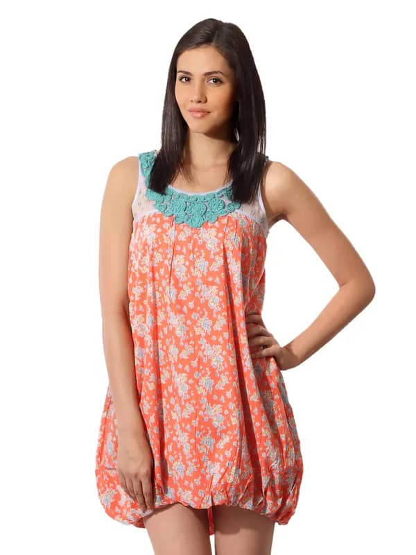 Mineral Women Floral Orange Dress