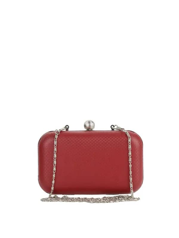 Yelloe Women Red Box Clutch