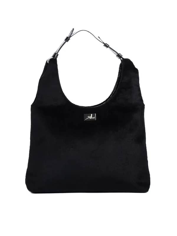 Yelloe Women Fur Black Handbag