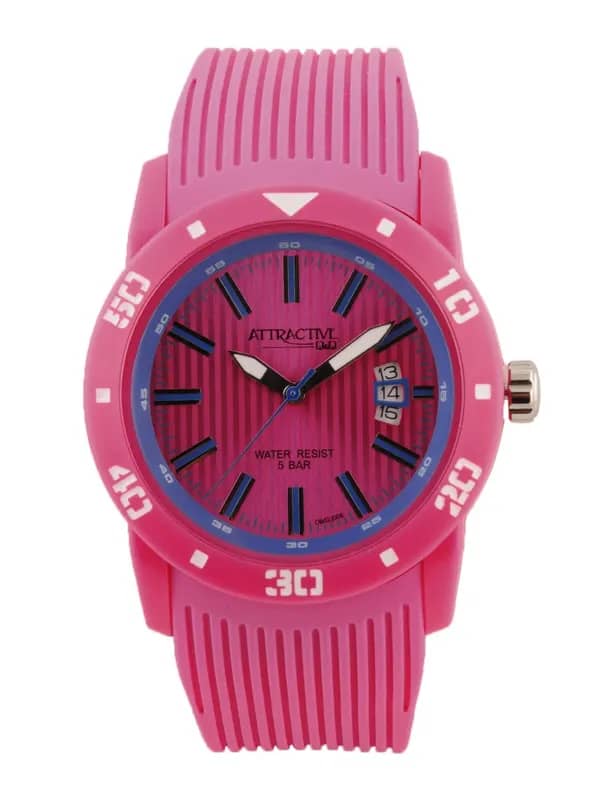 Q&Q Men Pink Dial Watch