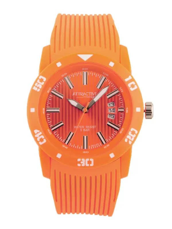 Q&Q Men Orange Dial Watch