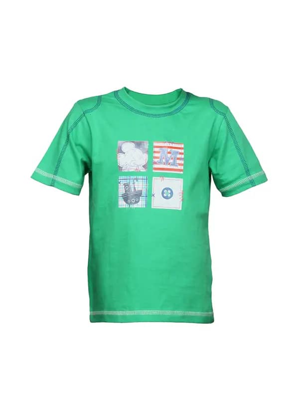 Disney Kids Boy's Green Mickey Ship Kidswear